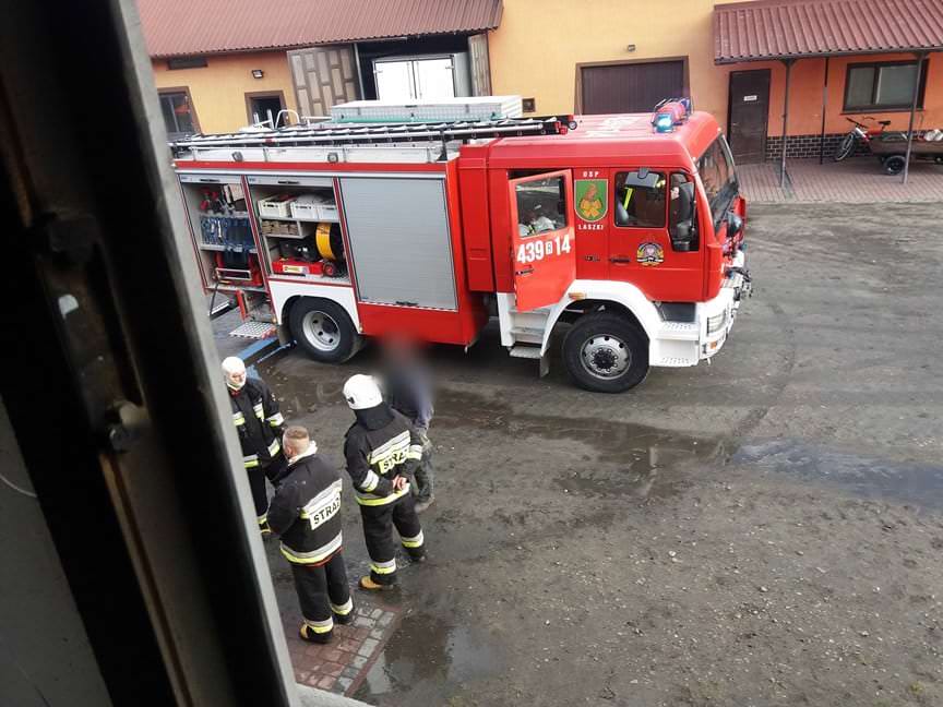 Pożar lakierni w Laszkach