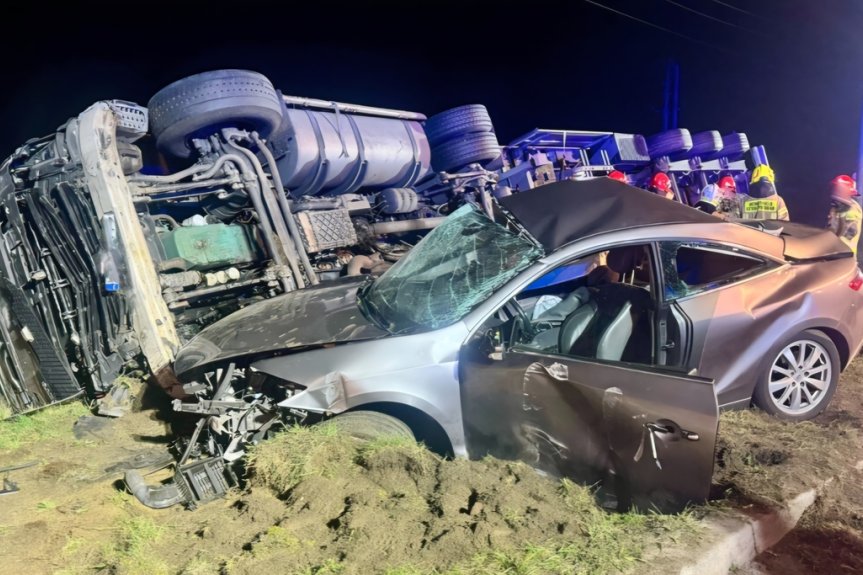 Wypadek w Jaślanach. Poważnie ranny 19-latek