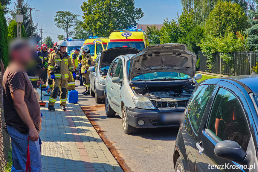 Zderzenie samochodów w Korczynie