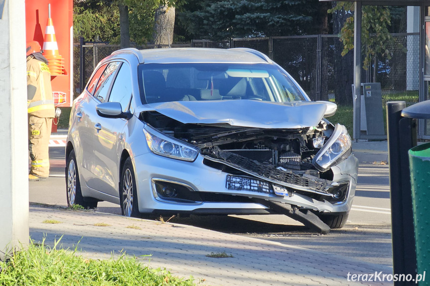 Zderzenie trzech samochodów w Krośnie