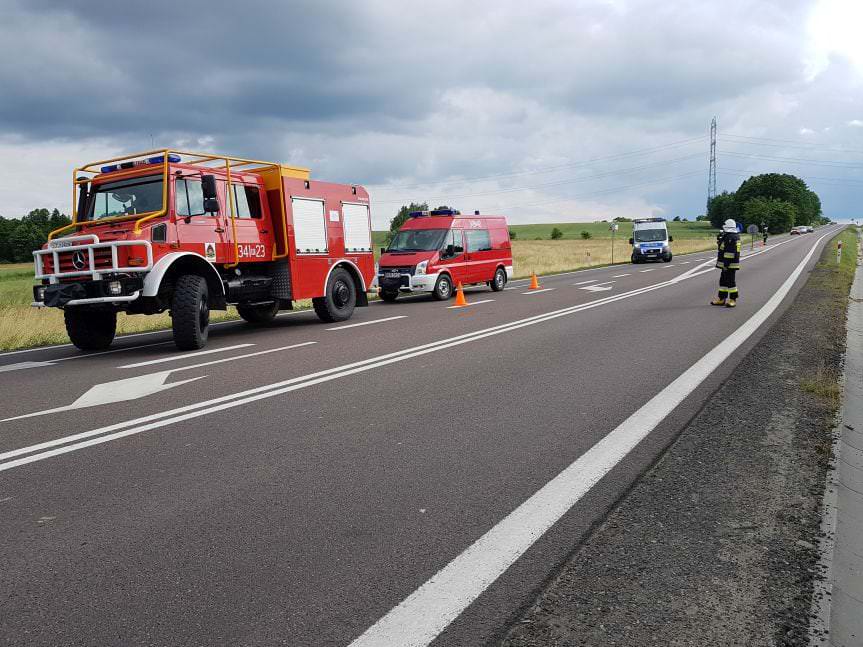 Iskrzynia. Wypadek z udziałem motocyklisty