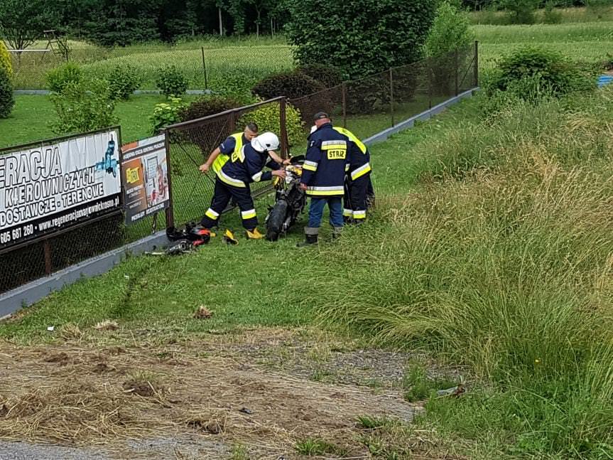 Iskrzynia. Wypadek z udziałem motocyklisty