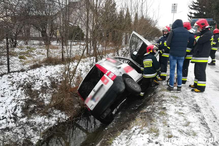 Iwonicz. Kierująca fiatem wjechała do rowu