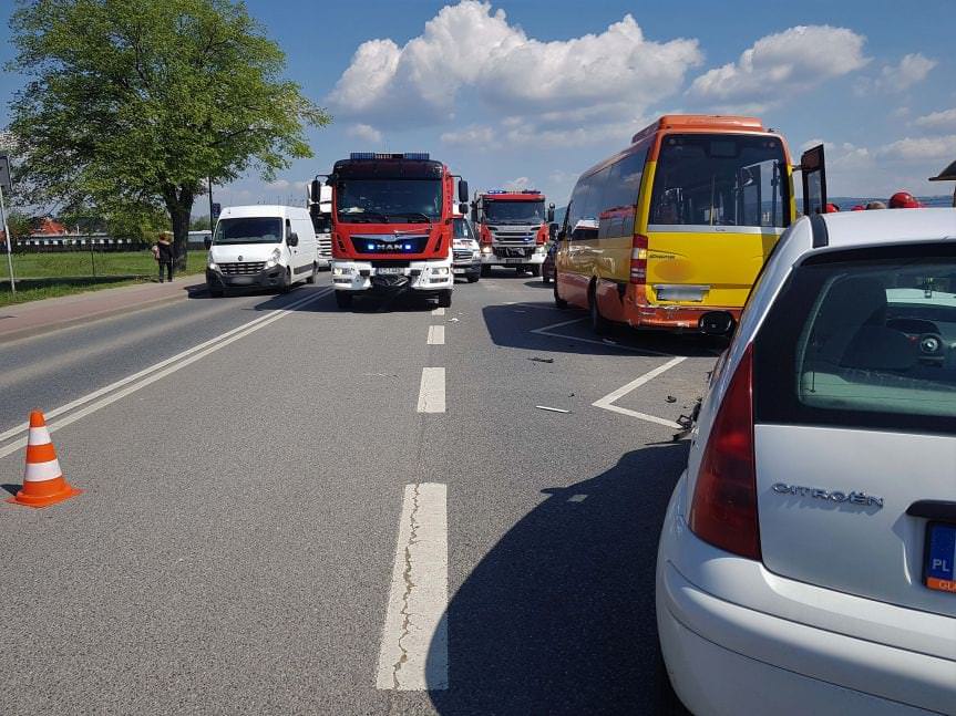 Kolizja drogowa na ulicy Zręcińskiej w Krośnie