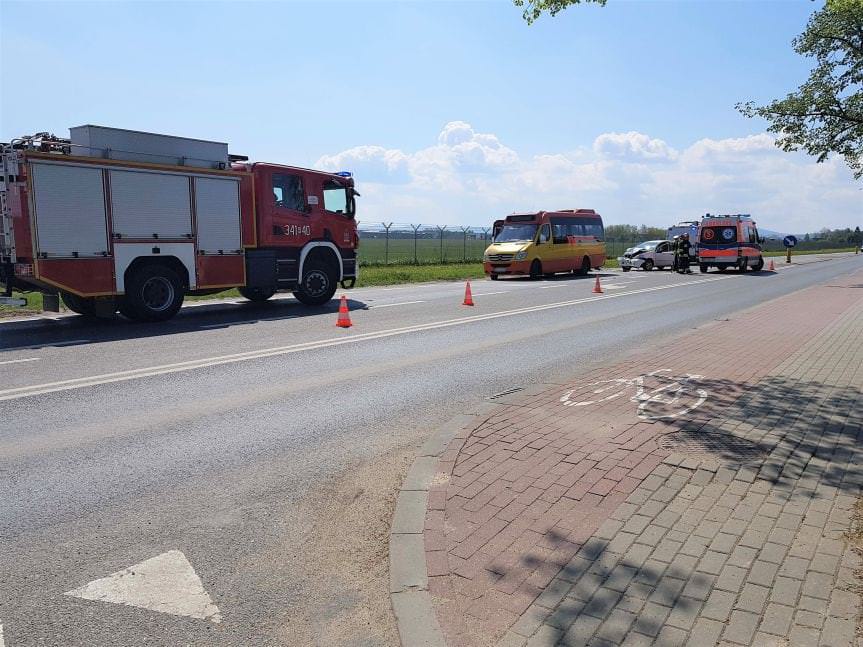 Kolizja drogowa na ulicy Zręcińskiej w Krośnie