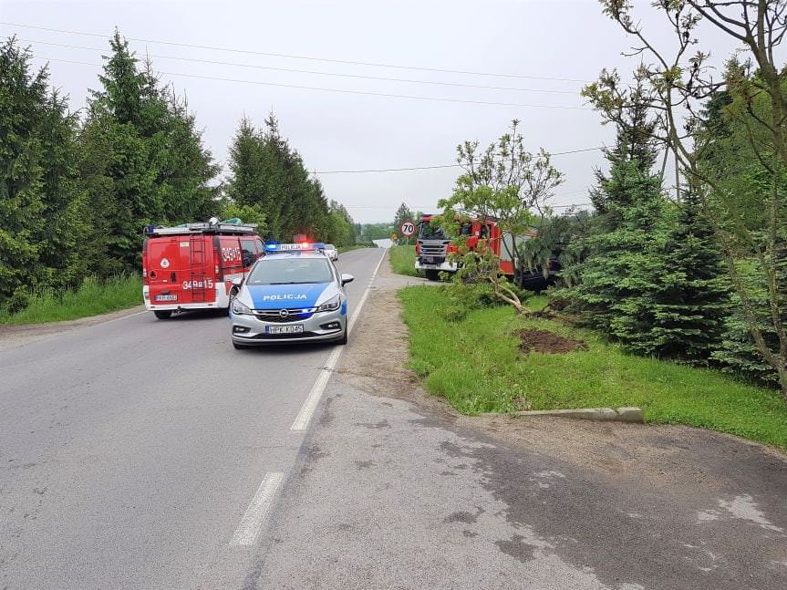 Kolizja drogowa w Korczynie. Kierujący trafił do szpitala