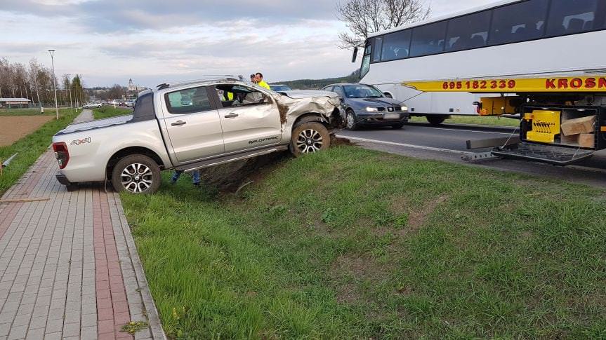 Kolizja drogowa w Rymanowie