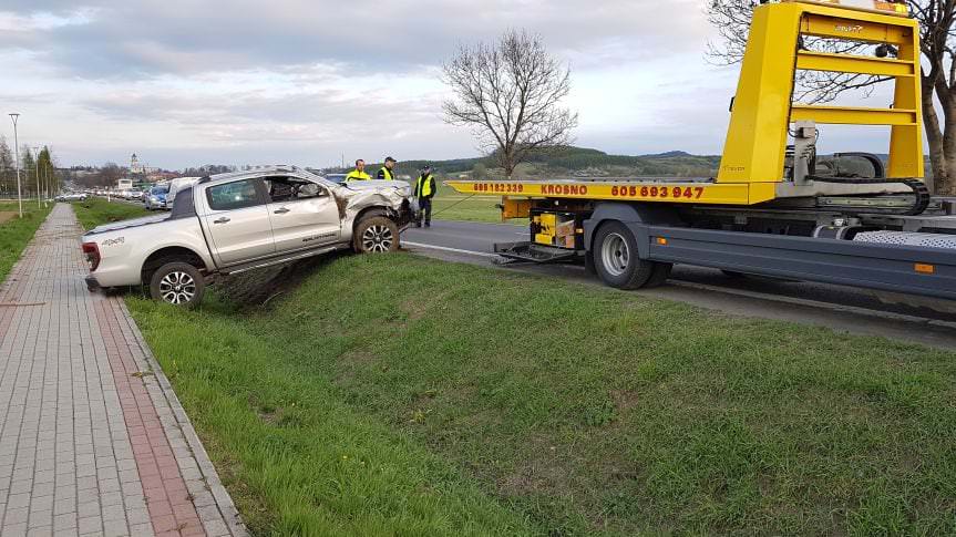 Kolizja drogowa w Rymanowie