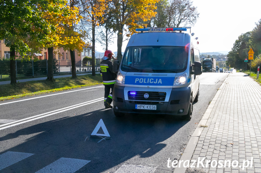 Kolizja na drodze krajowej w Łężanach