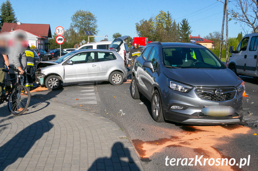 Kolizja na drodze krajowej w Łężanach