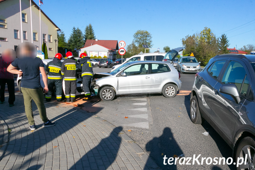 Kolizja na drodze krajowej w Łężanach