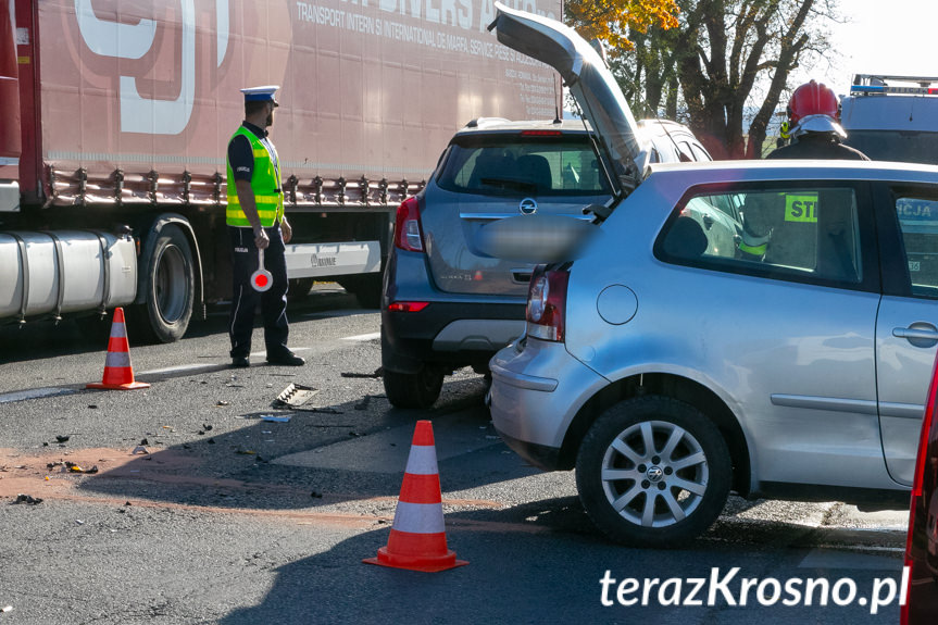 Kolizja na drodze krajowej w Łężanach