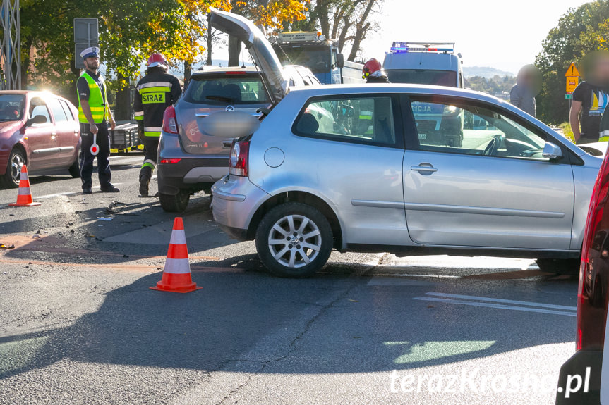 Kolizja na drodze krajowej w Łężanach