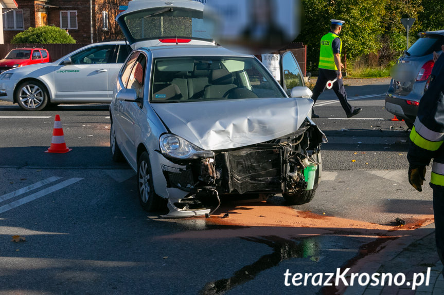 Kolizja na drodze krajowej w Łężanach