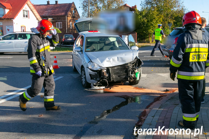 Kolizja na drodze krajowej w Łężanach