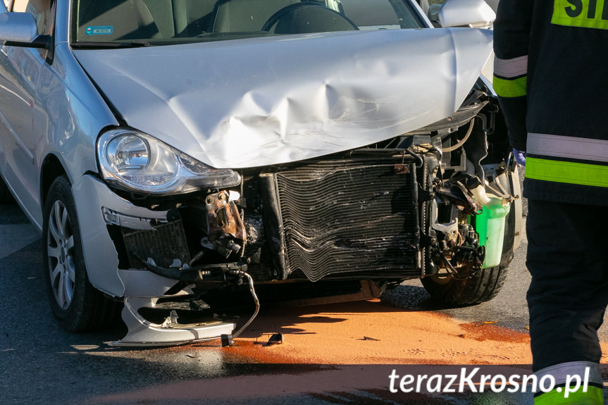 Kolizja na drodze krajowej w Łężanach