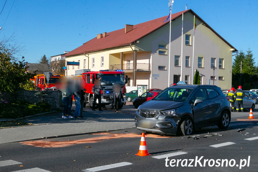 Kolizja na drodze krajowej w Łężanach