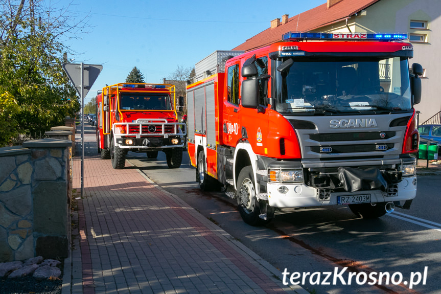 Kolizja na drodze krajowej w Łężanach