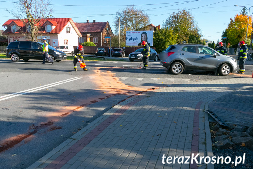 Kolizja na drodze krajowej w Łężanach