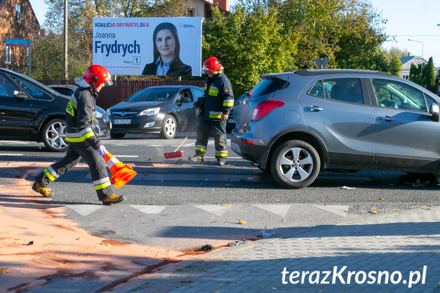 Kolizja na drodze krajowej w Łężanach