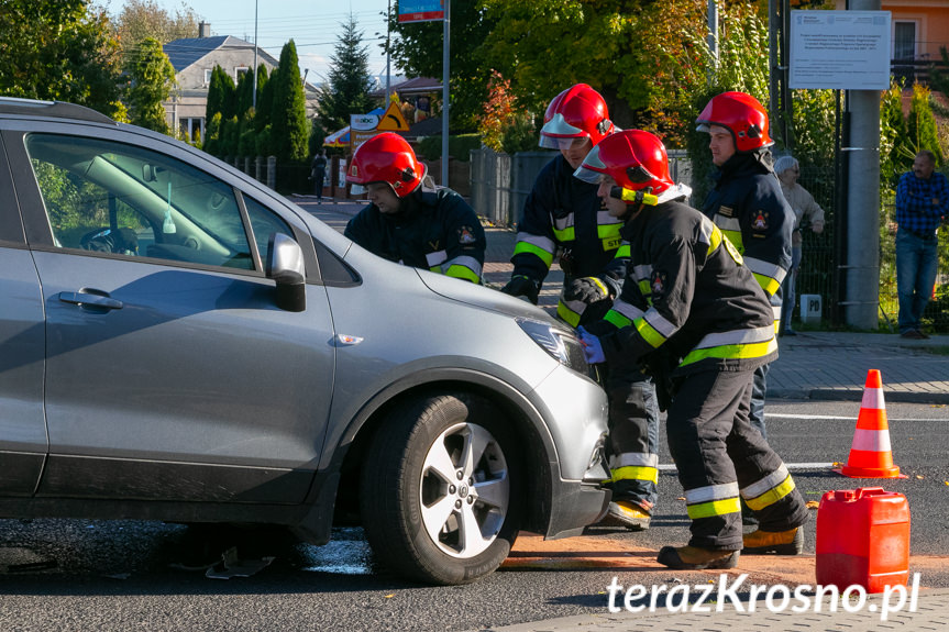 Kolizja na drodze krajowej w Łężanach