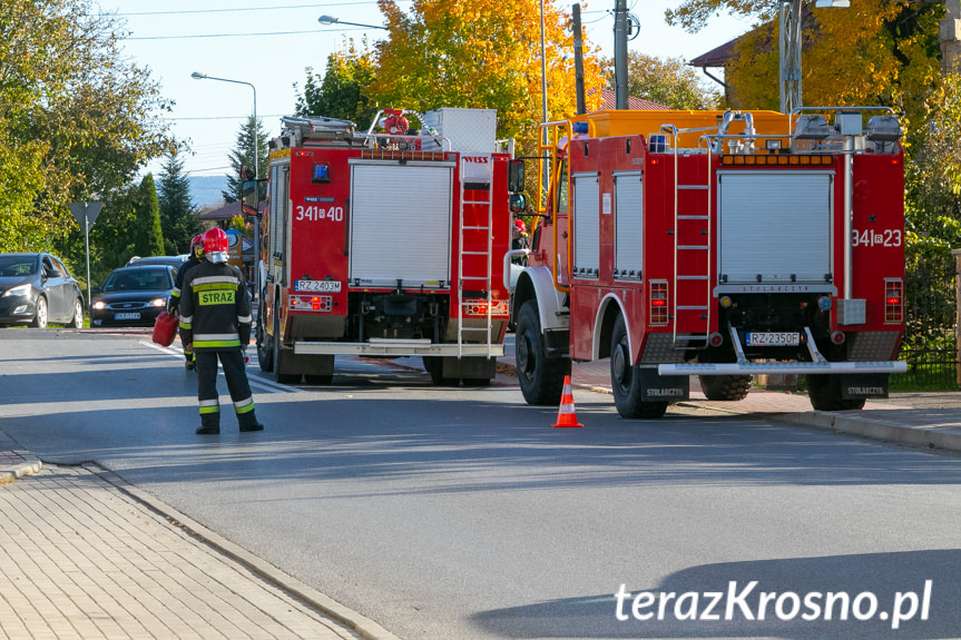 Kolizja na drodze krajowej w Łężanach