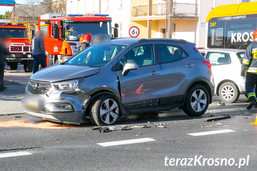 Kolizja na drodze krajowej w Łężanach