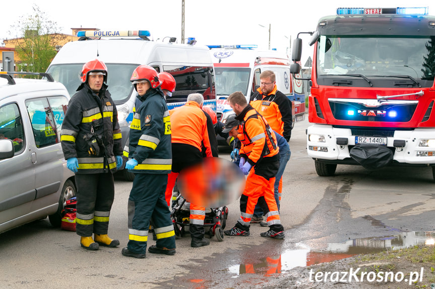 Kolizja w Krośnie. Zderzenie porsche i citroena