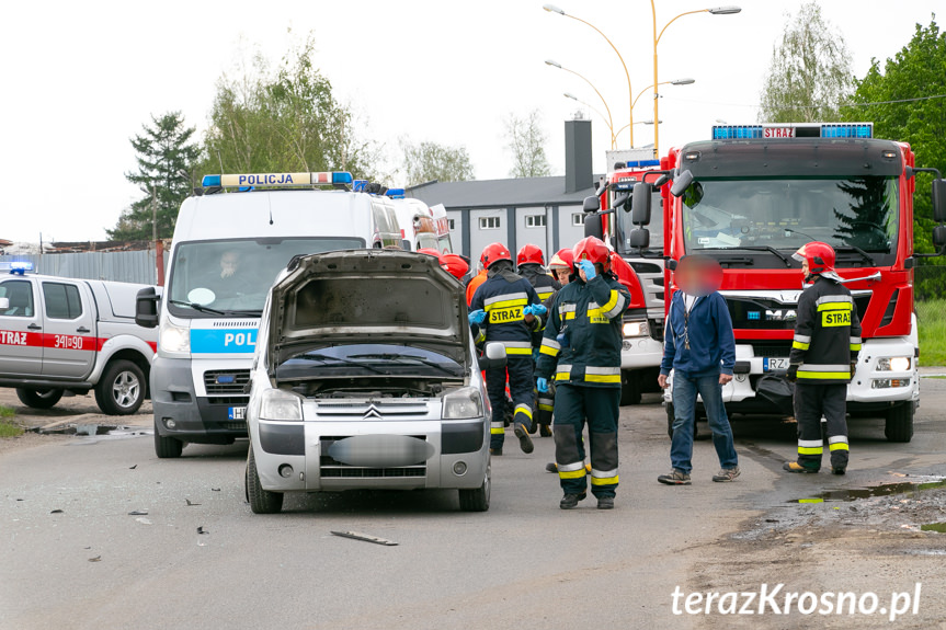 Kolizja w Krośnie. Zderzenie porsche i citroena