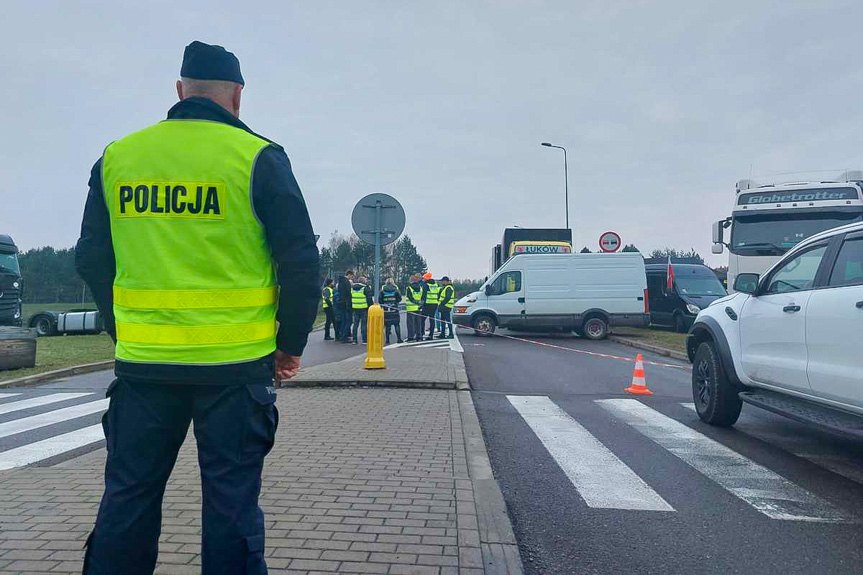 Policjanci dbają o bezpieczeństwo w związku z protestem