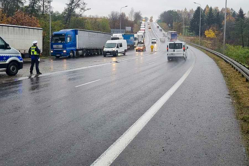 Policjanci dbają o bezpieczeństwo w związku z protestem