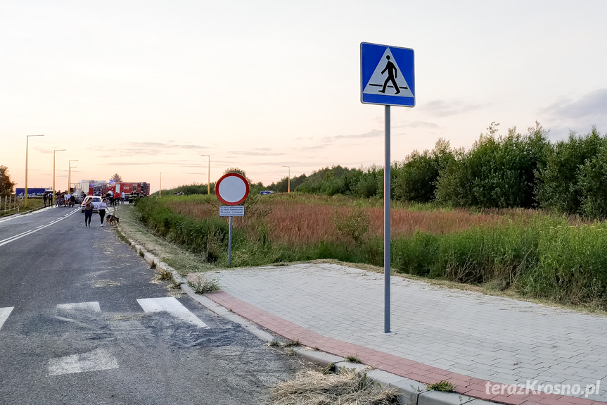 Pożar BMW w Krośnie