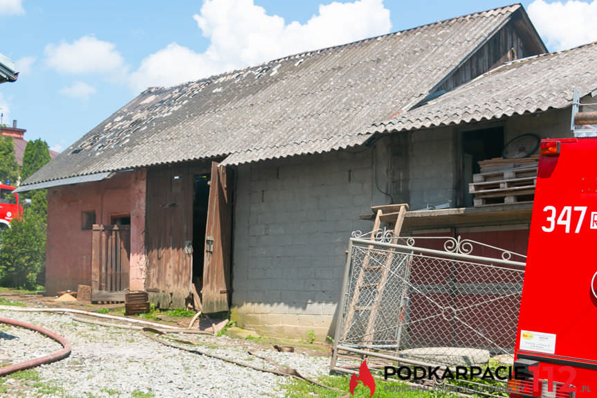 Pożar budynku gospodarczego w Kopytowej