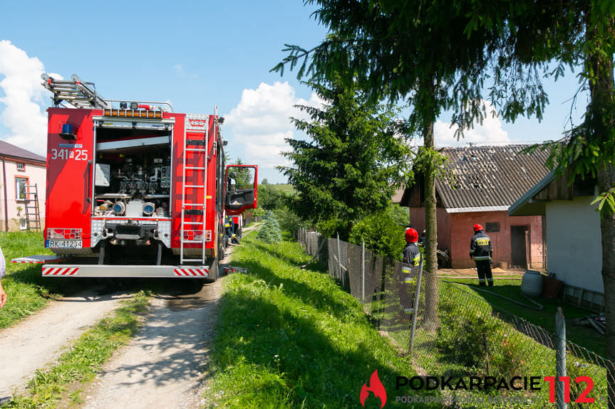 Pożar budynku gospodarczego w Kopytowej