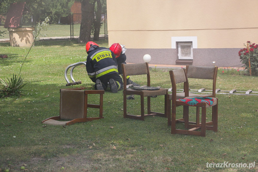 Pożar budynku w Klimkówce