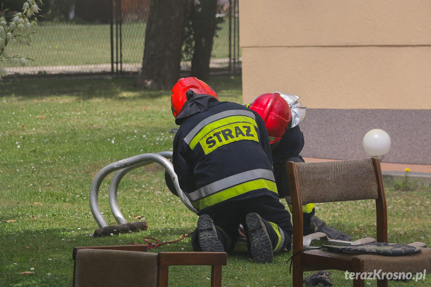 Pożar budynku w Klimkówce