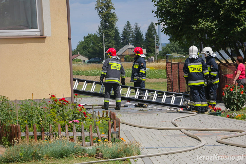 Pożar budynku w Klimkówce