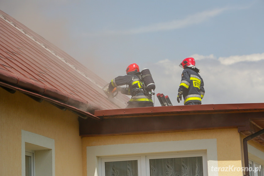 Pożar budynku w Klimkówce