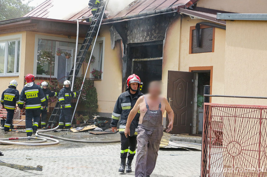 Pożar budynku w Klimkówce