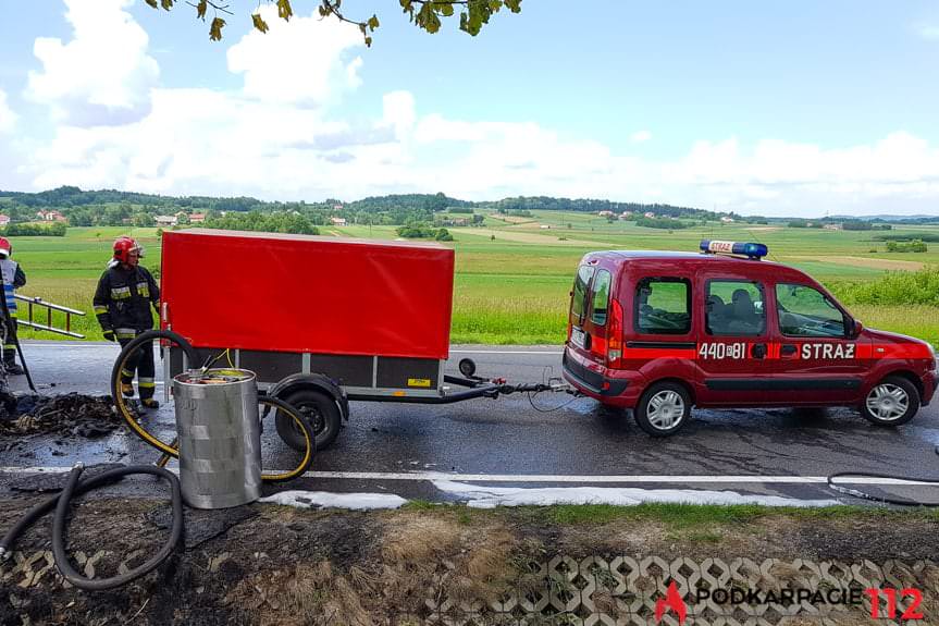 Pożar ciężarówki w Zimnej Wodzie