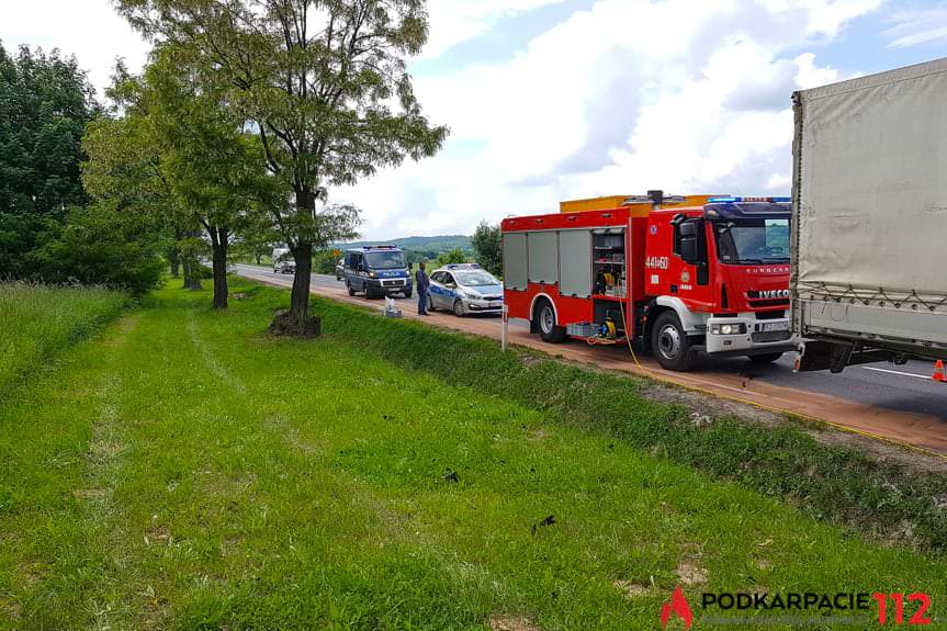 Pożar ciężarówki w Zimnej Wodzie