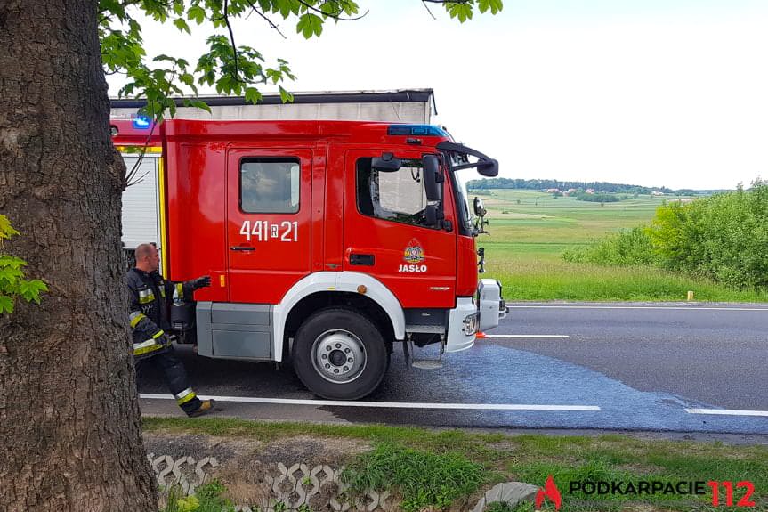 Pożar ciężarówki w Zimnej Wodzie