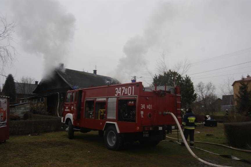 Pożar domu w Bóbrce