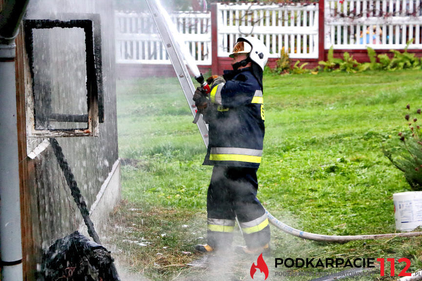 Pożar domu w Równem