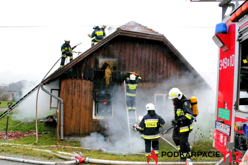 Pożar domu w Równem