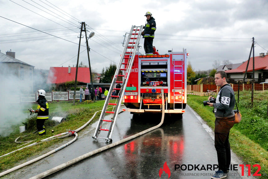 Pożar domu w Równem