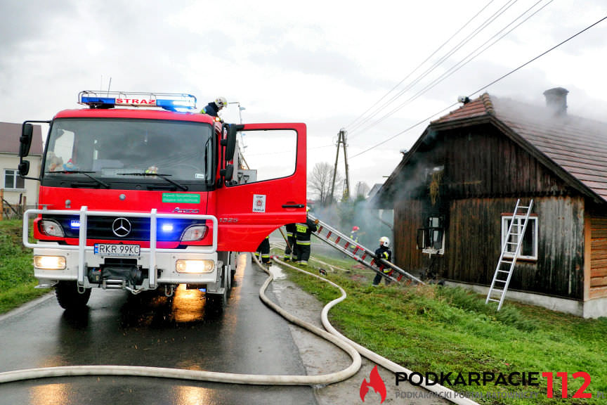 Pożar domu w Równem