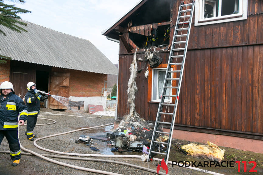 Pożar domu w Tylawie