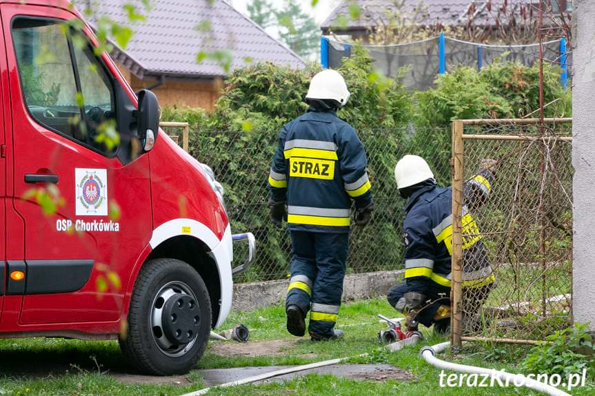 Pożar drewutni w Chorkówce