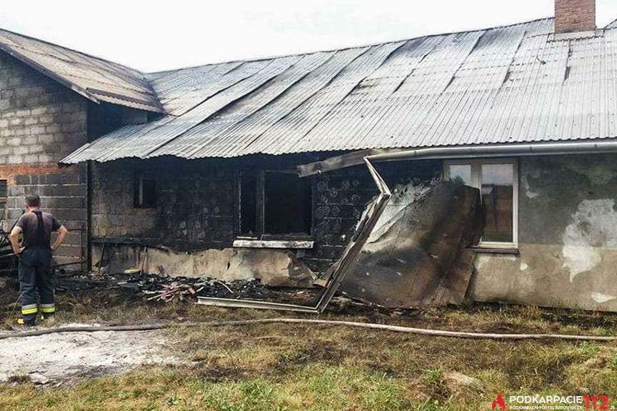 Pożar Garażu w Dąbiu k. Mielca